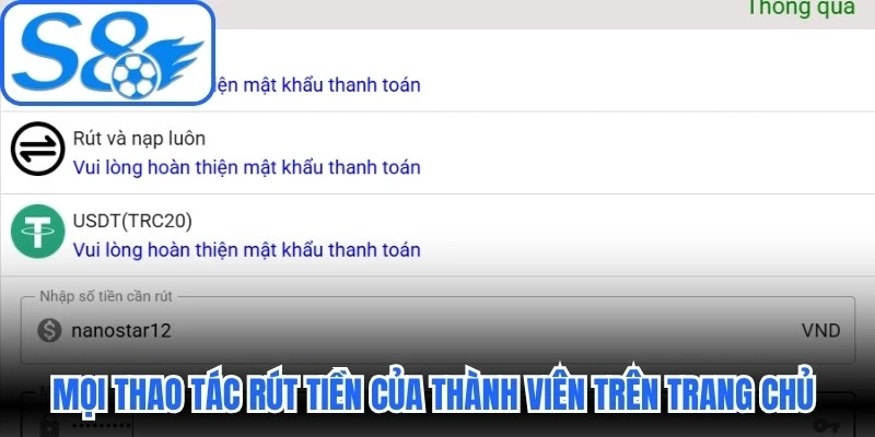 Mọi thao tác rút tiền của thành viên trên trang chủ chính thức Mọi thao tác rút tiền của thành viên trên trang chủ chính thức