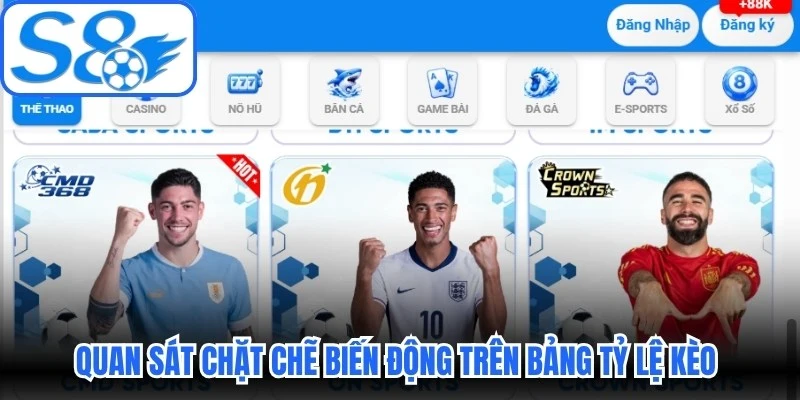 Quan sát chặt chẽ biến động trên bảng tỷ lệ kèo trước khi cược Quan sát chặt chẽ biến động trên bảng tỷ lệ kèo trước khi cược